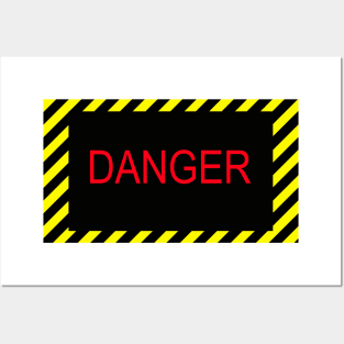 Abstract Danger sign with Yellow stripes Posters and Art